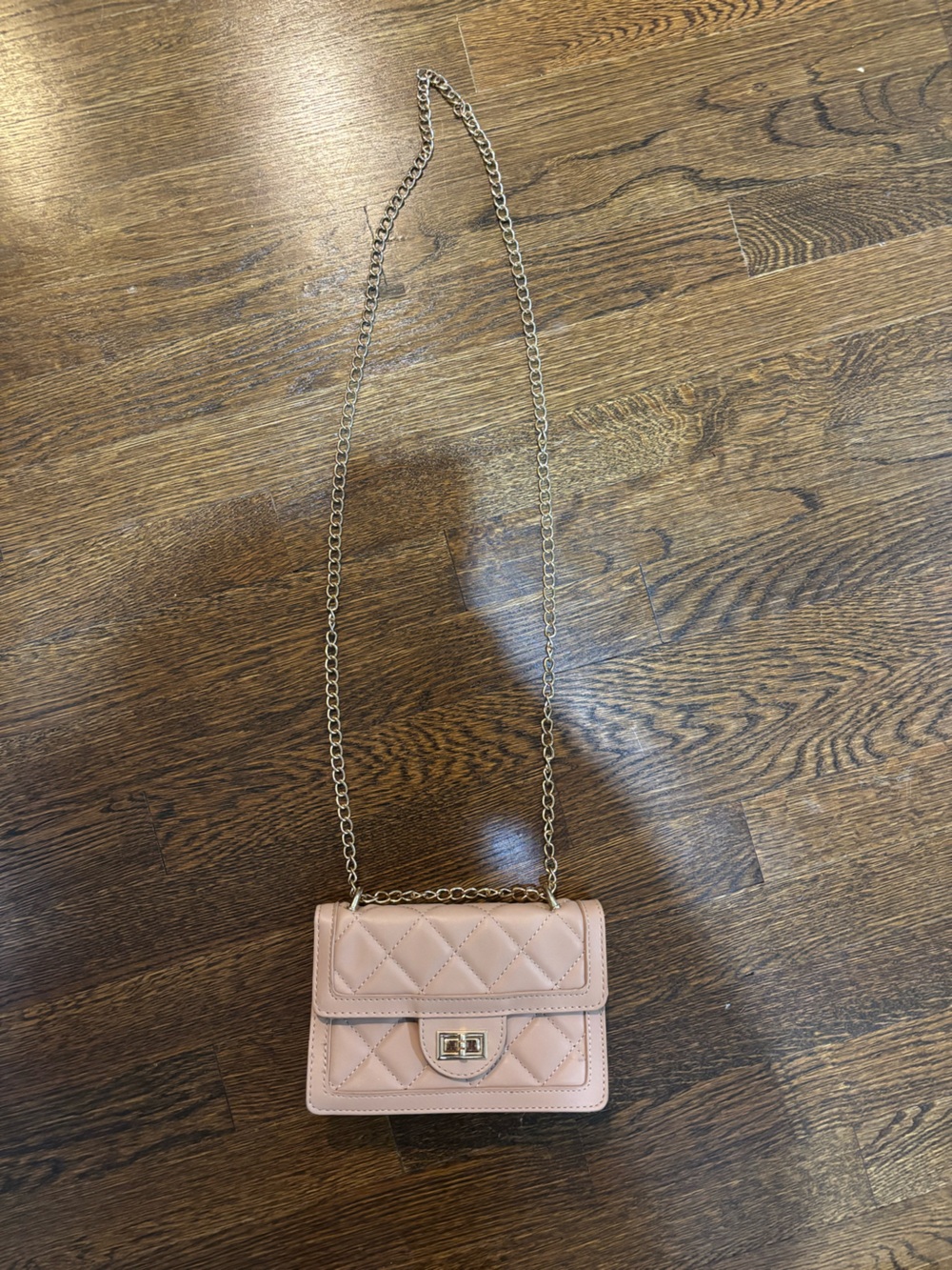 Quilted Chain Strap Women's Crossbody Bag - Blush Pink